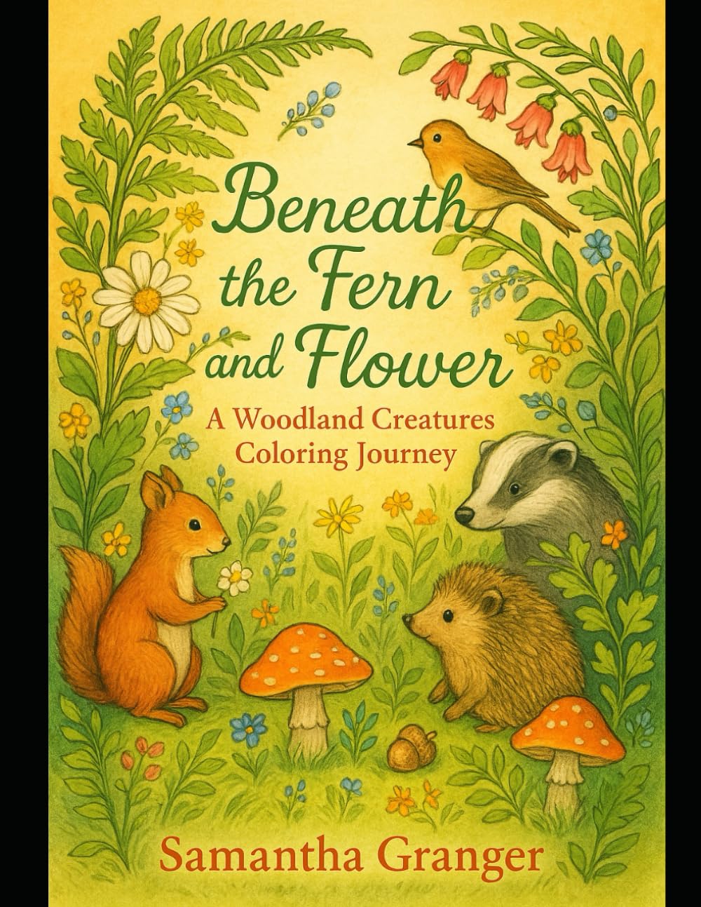 Beneath the Fern and Flowers: A woodland creatures colouring journey
