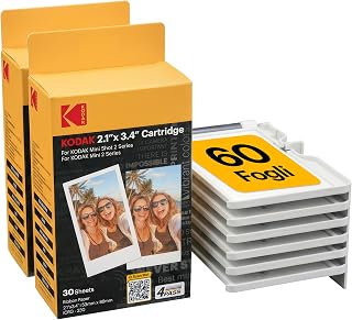 KODAK 4PASS 5,3 x 8,6 cm Cartuccia di pellicola (60 fogli) per KODAK Mini 2 Retro e Mini Shot 2 Retro