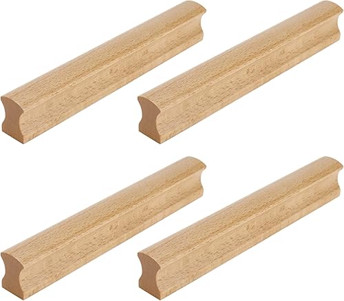 Miniatura 1 de 6 manijas simples de madera para cajones, tiradores rectangulares de 5 pulgadas con orificios centrales para gabinete, manijas rectangulares de
