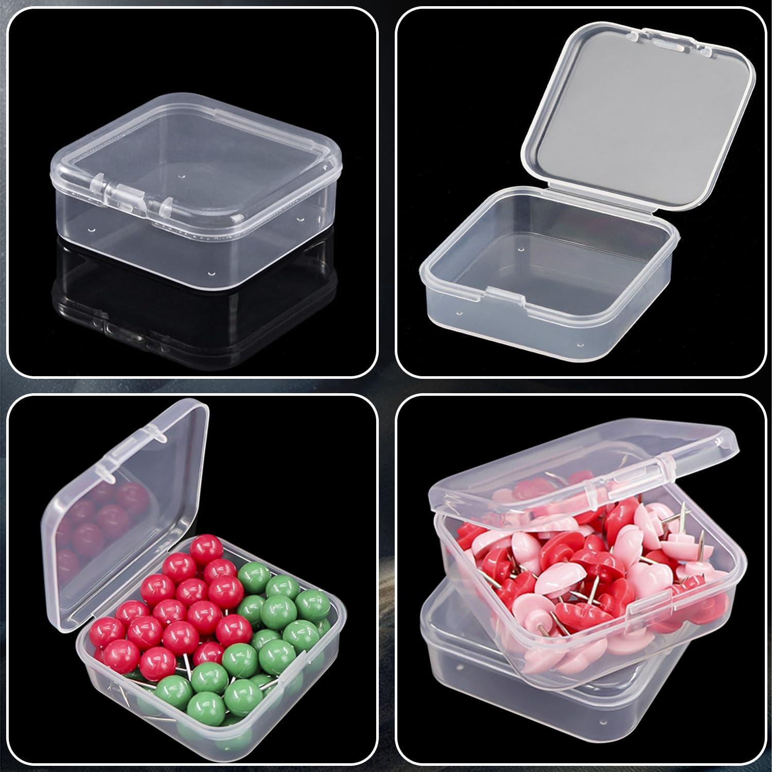 Prmape 30 Pieces Small Storage Box with Lid, 5.5 * 5.5 * 2cm Mini Rectangular Plastic Boxes - Image 3