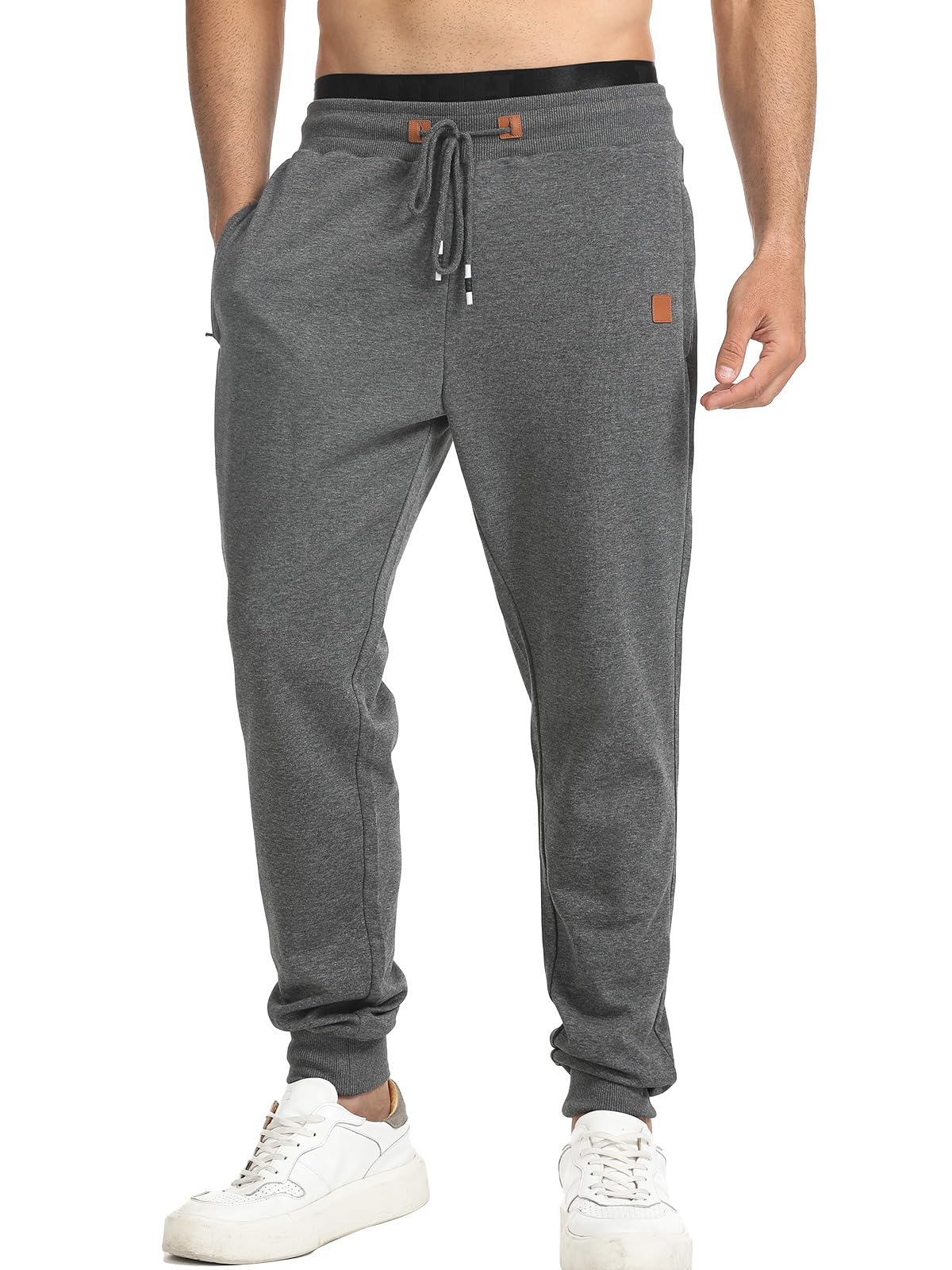 Suwangi Uomo Pantaloni Jogging Pantaloni Tuta Palestra Allenamento Running Sportivi Affusolati Joggers Corsa con Tasche Zip