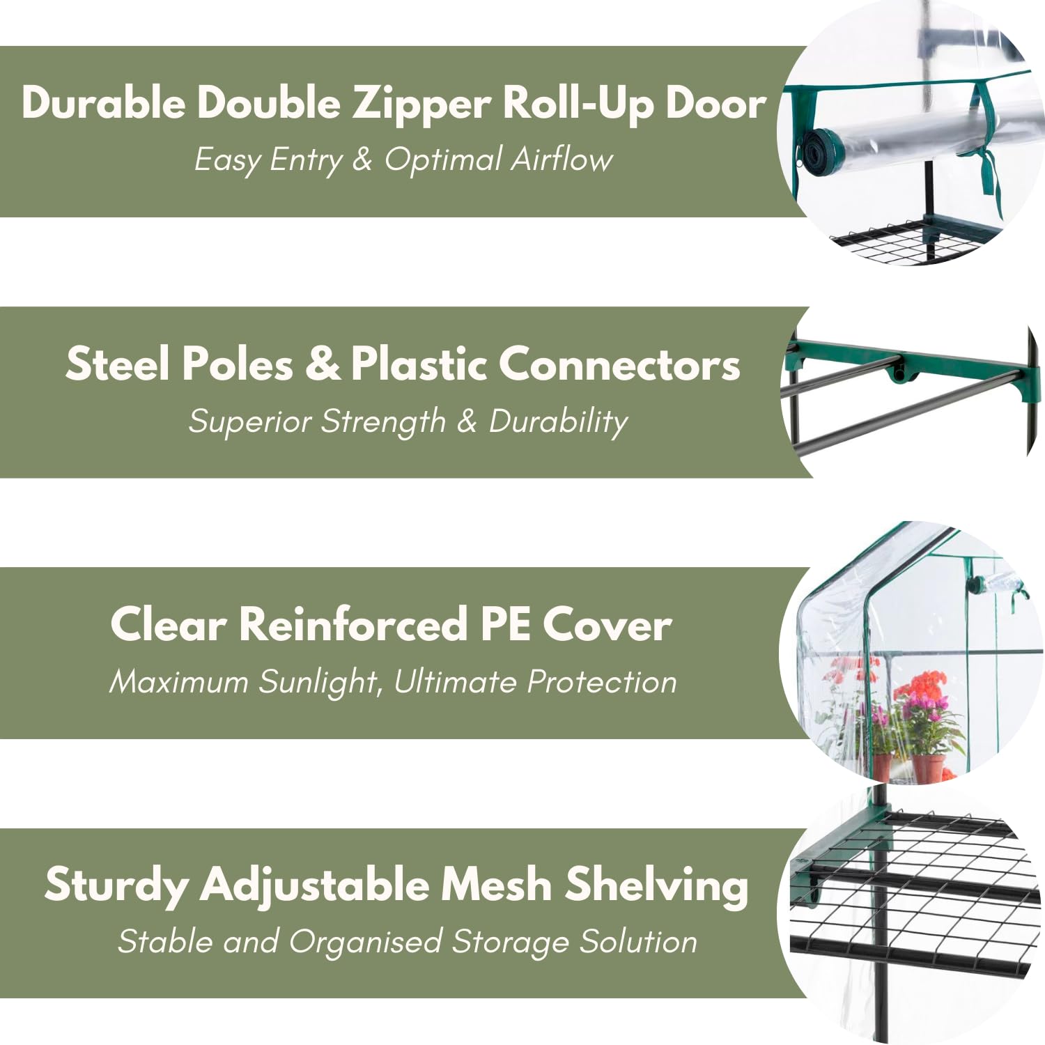 Garden Mile® Jardín crecer Walk In Invernadero Poly Cloche Seedling Tunnel Tomate para vegetales Fruta Planta Crecimiento Protección contra heladas Estación de plantación Tienda de campaña Propagador