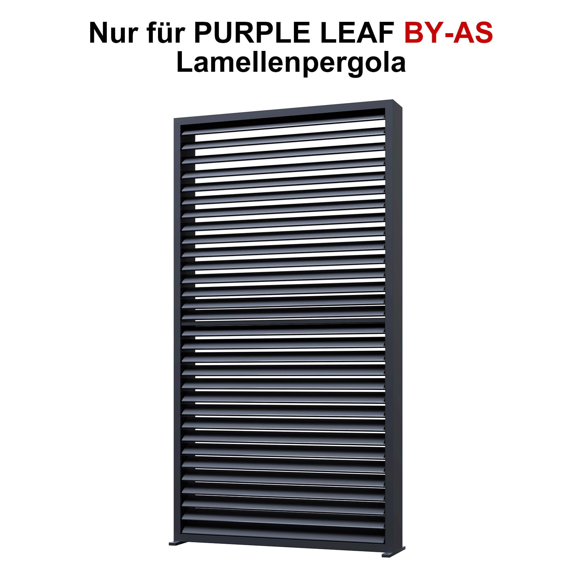 PURPLE LEAF Lamellenpergola Zubehör BY-AS, 1er-Set Alu Feste Horizontale Lamellenwand Paneel, für 3 m Graue Lamellenwand, Lamellenpergola Nicht Enthalten, Grau