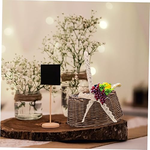 Miniatura 6 de Gadpiparty Flower Basket Canastas Navideñas Para Regalar Beach Purse Willow Storage Basket Seagrass Basket Book Vase for Flowers Wooden Fruit Basket