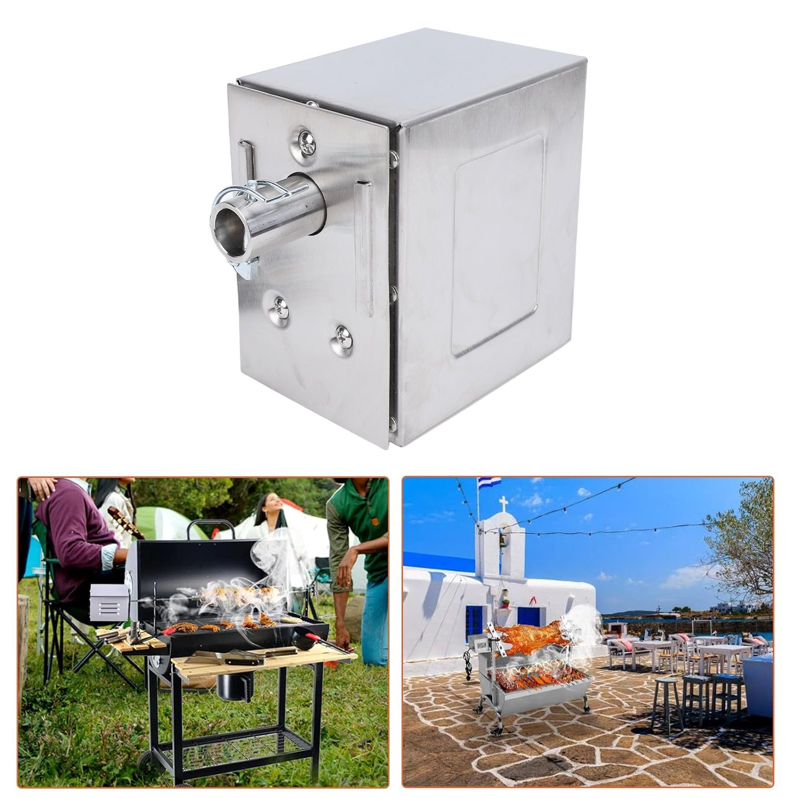 Luocute Moteur de Rôtissoire, Moteur de Rôtissoire de Remplacement Universel 45 W, Moteur de Barbecue en Acier Inoxydable avec Torsion élevée, Moteur de Rôtissoire électrique pour Poulet