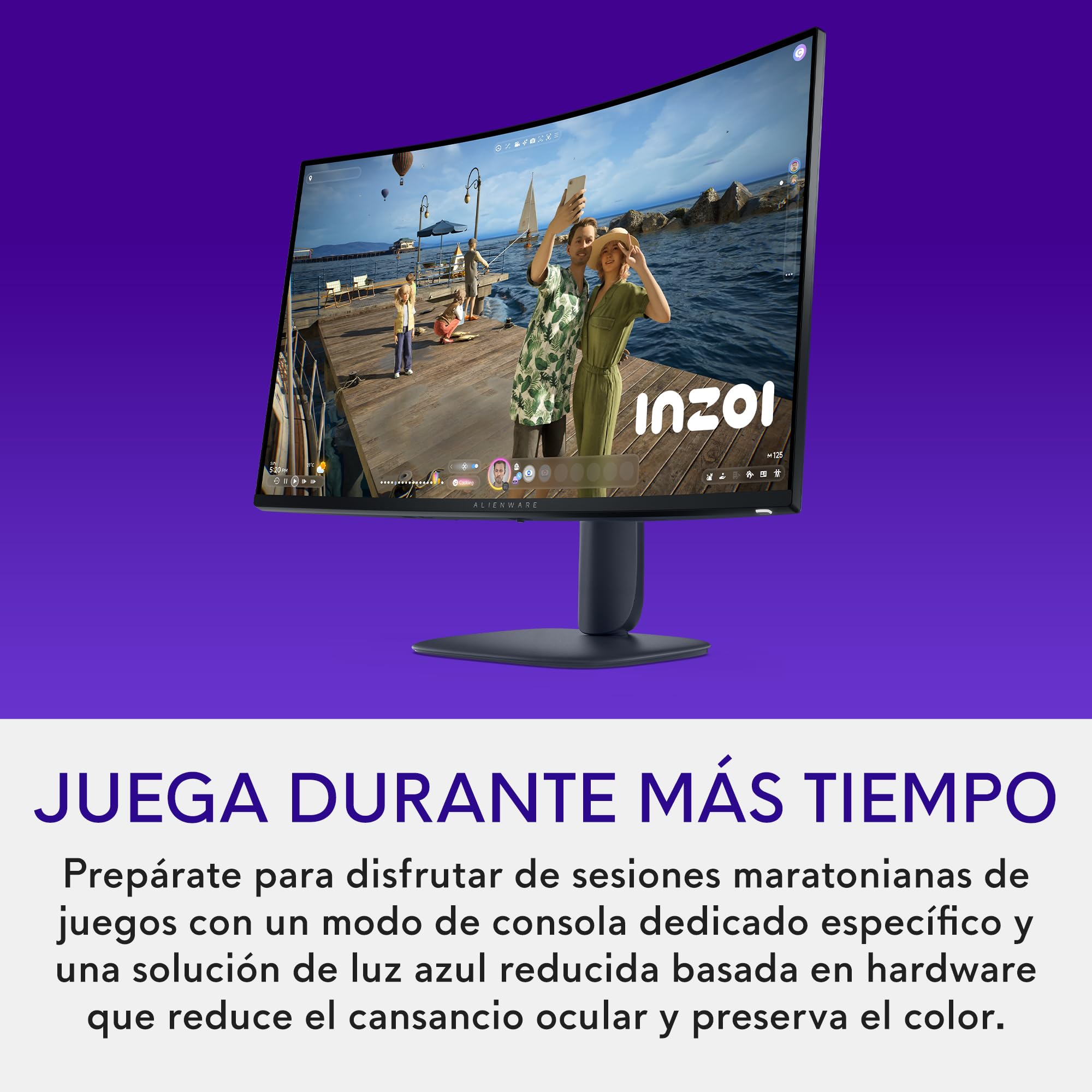 Alienware 32 Monitor Gaming - AW3225DM, QHD (2560x1440), 1500R Curvo, 180Hz, VA, 1ms, AMD FreeSync, VESA AdaptiveSync, 95% DCI-P3, HDR400, DisplayPort, 2 HDMI, 3 USB,