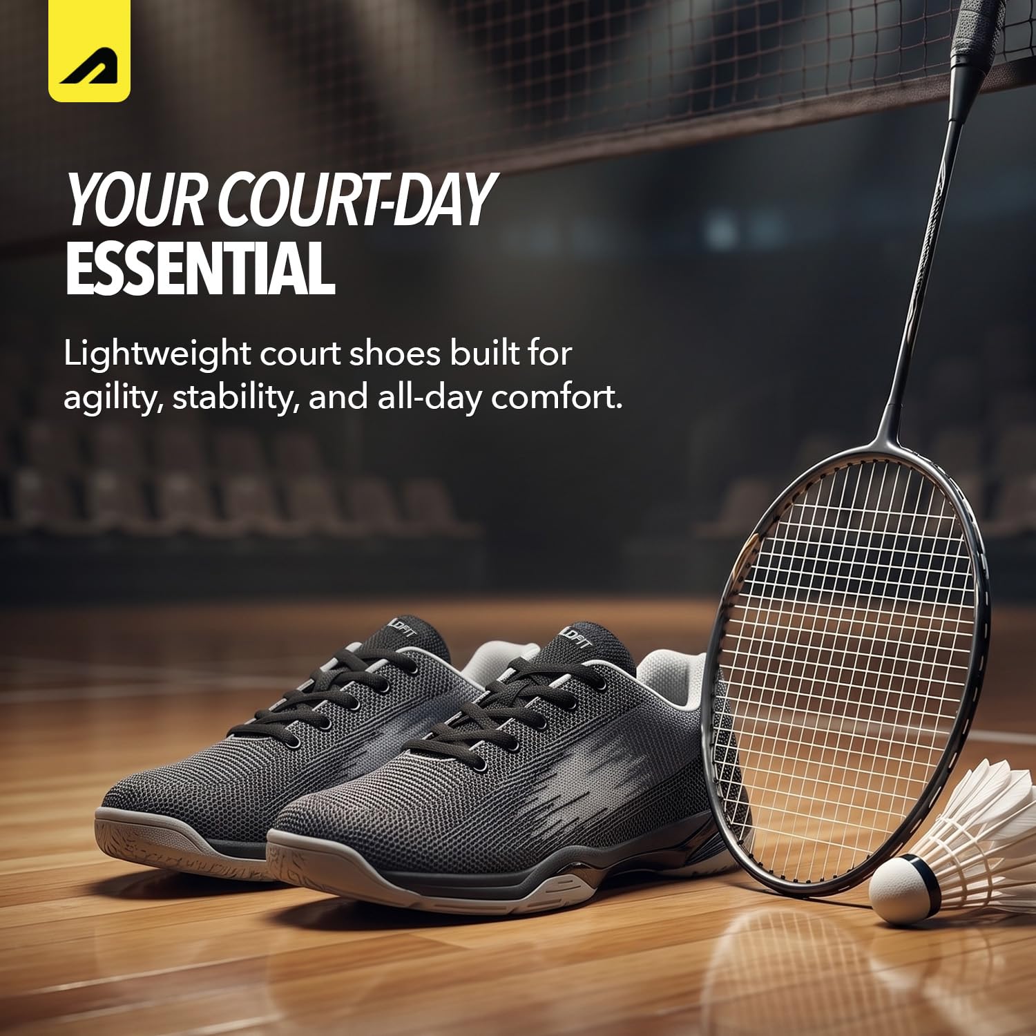 Boldfit Buty do badmintona, męskie buty do badmintona, buty sportowe, do badmintona, buty do siatkówki, z podszewką, badmintona, tenisówki
