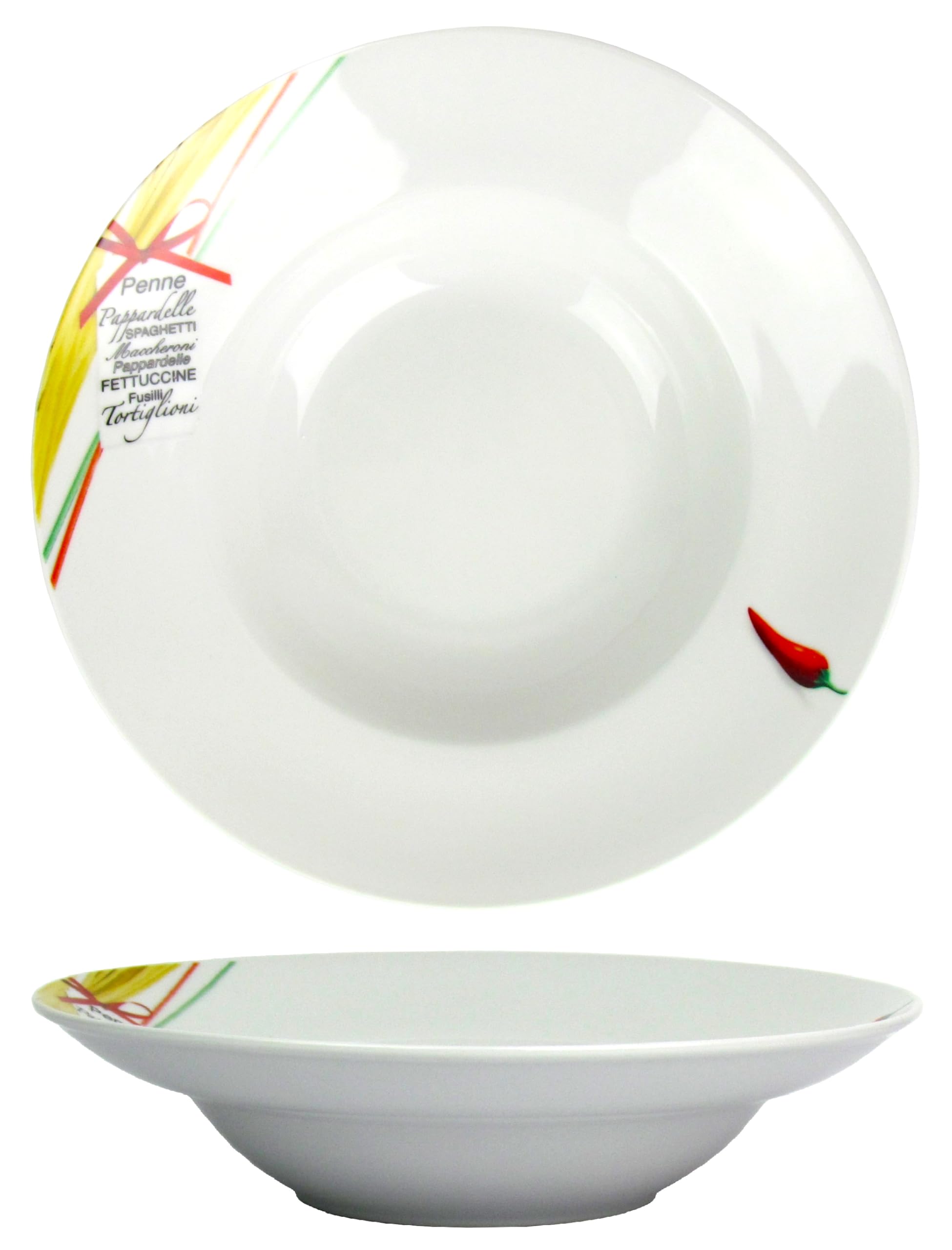 Retsch Arzberg XL Lot de 6 assiettes à pâtes en porcelaine, diamètre 27 cm, design italien, assiettes creuses, assiettes à salade