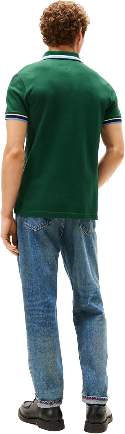 Tommy Hilfiger Mens Short Sleeve Casual Polo Shirts in Slim Fit with Stretch and Cuff Designs - Image 4