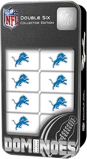 Masterpieces Officially Licensed NFL Detroit Lions 28 Piece Dominoes Game for Adults, For Ages 6+