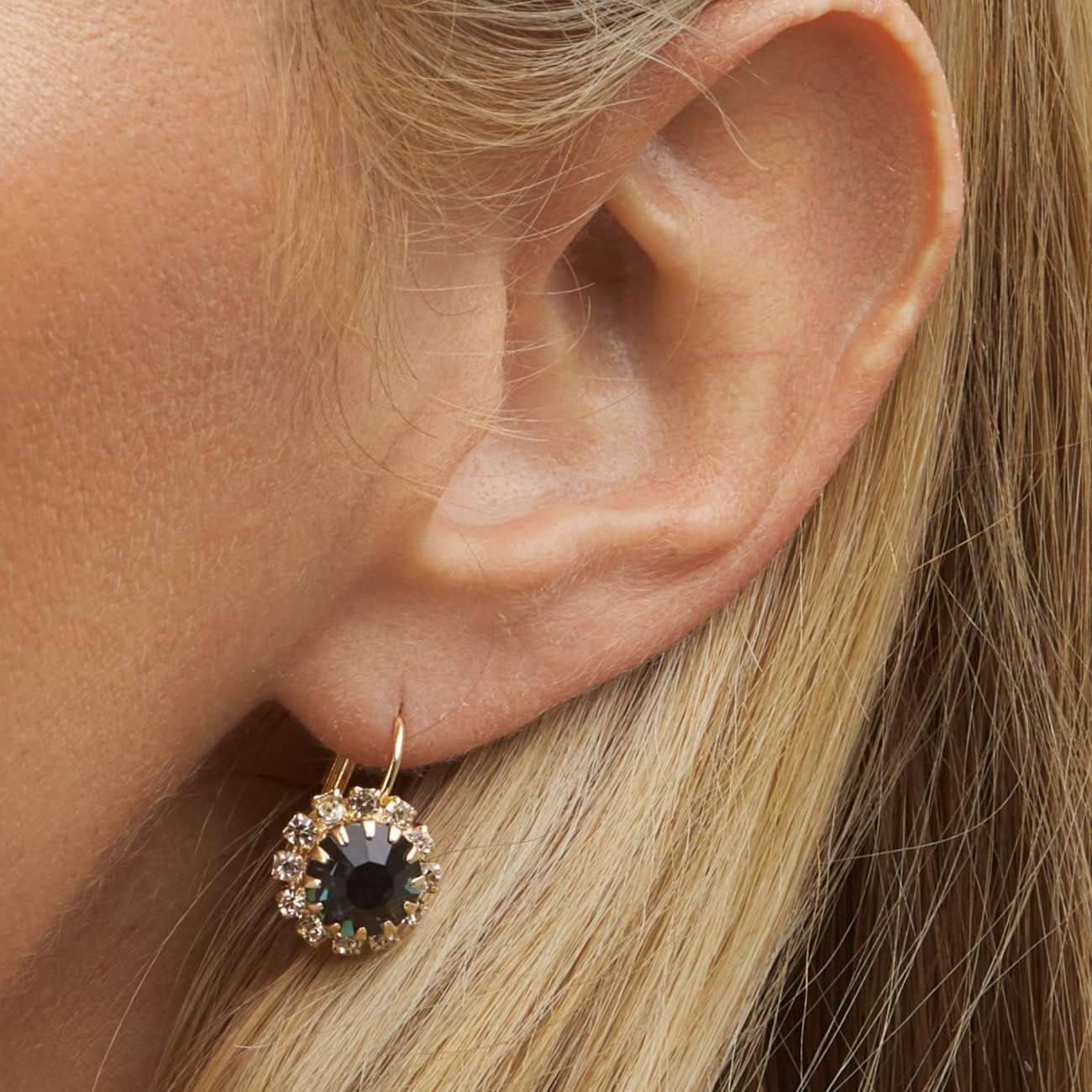 Brazel 18K Gold Plated Crystal Flower Earrings for Women - Image 3