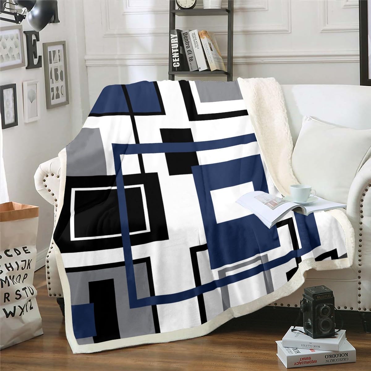 Coperta In Pile Stelle Dreamscene - Blu Navy, 127x152.4 Cm, Per Divano E Letto - Foto 2