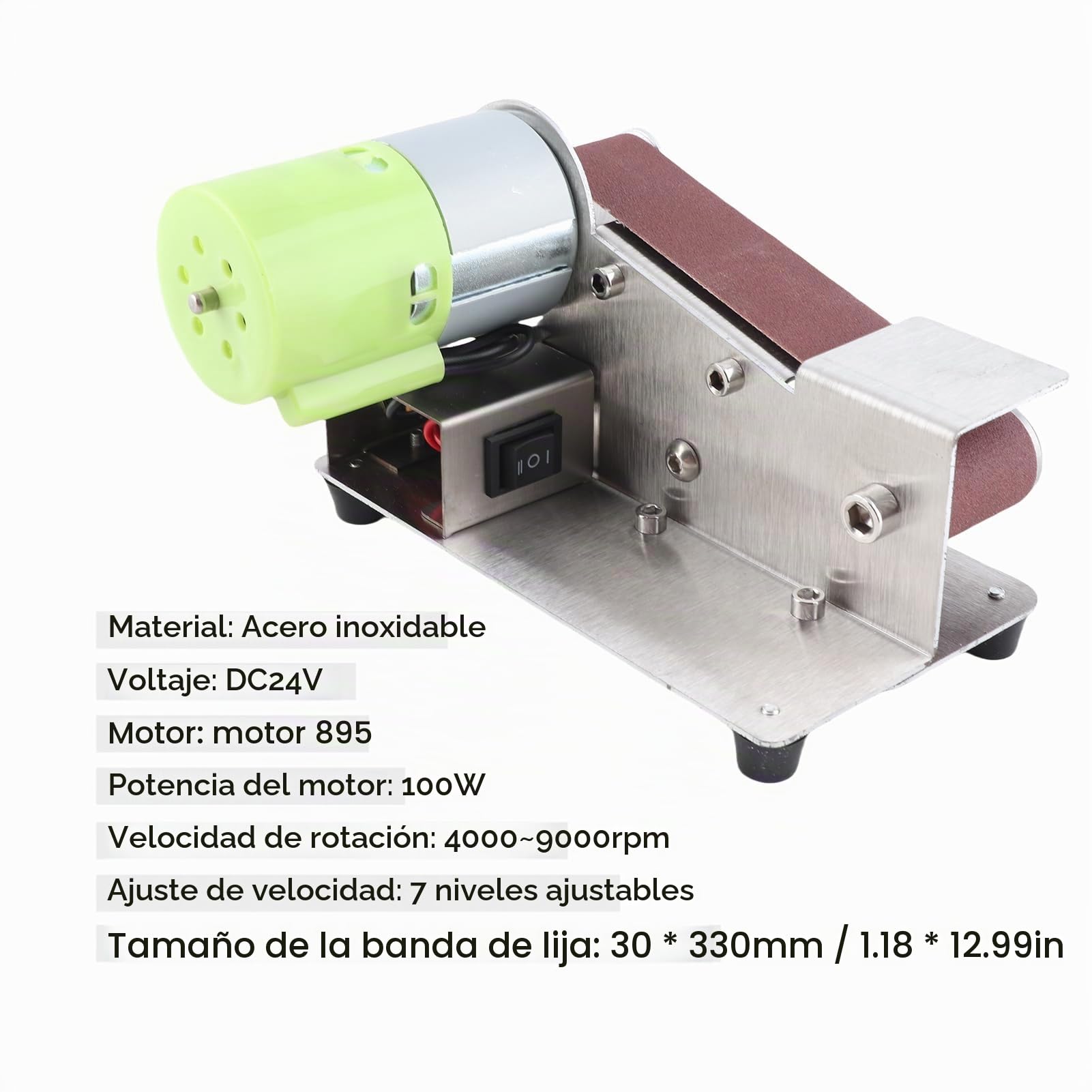 Afilador de Cuchillos de Angulo Fijo de 15 Grados, Pulidora Ajustable de 7 Etapas, Pulidora de 100 W con 10 Bandas de Lijado