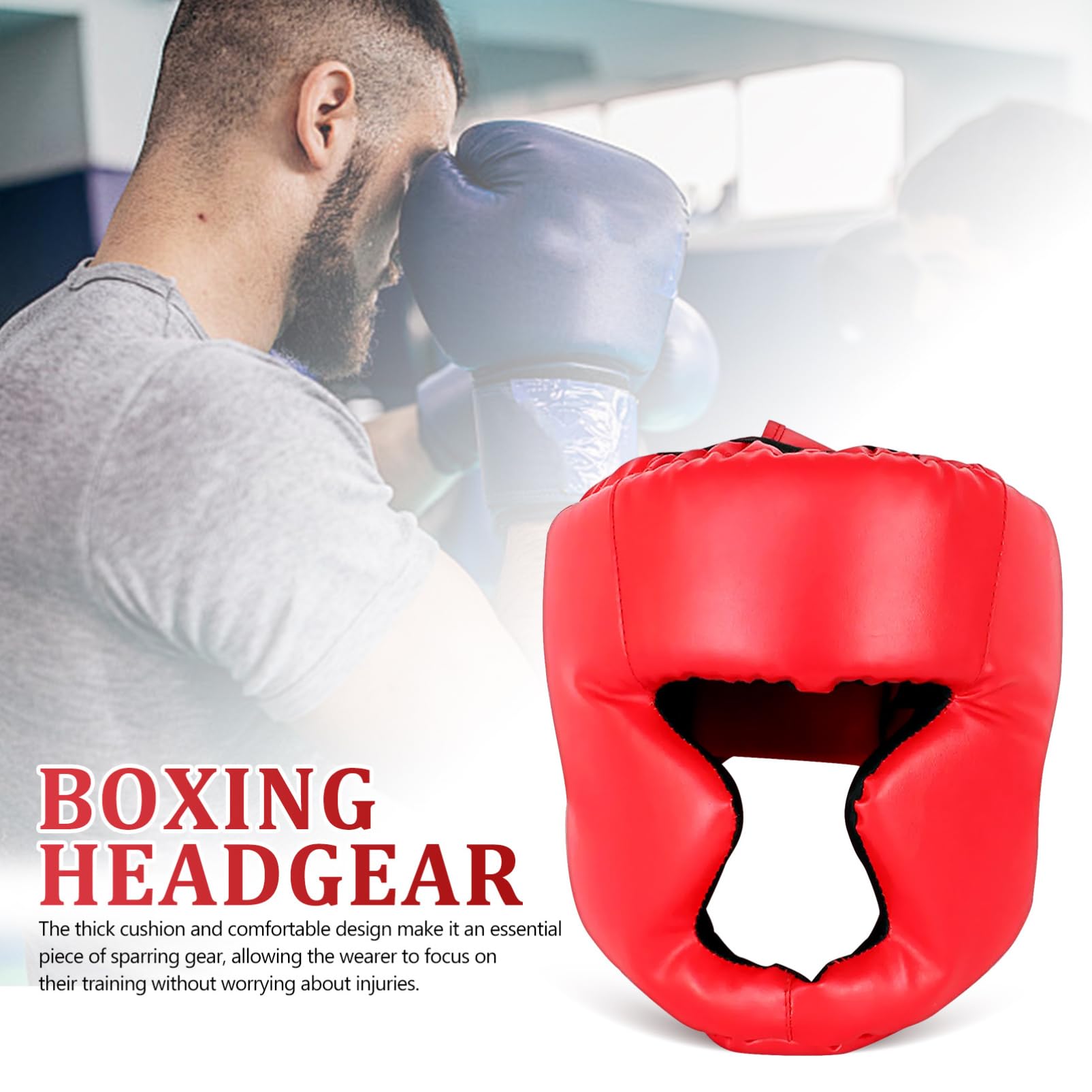 Yardwe Boxing Headgear Sparring Guard Adult Sports Training Protective Gear for Taekwondo Kickboxing Training Boxing Protective Equipment, Size L