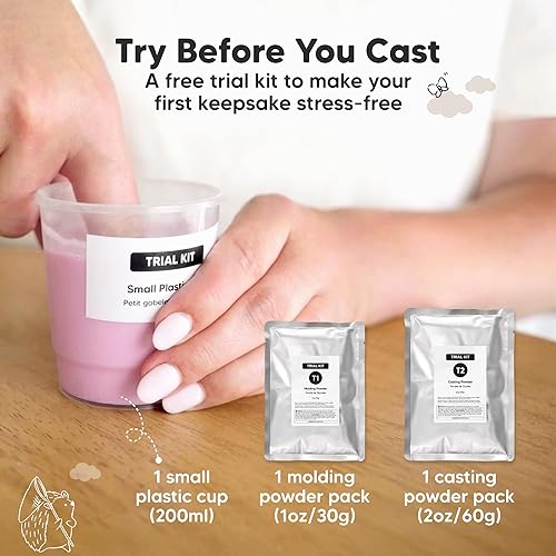 Miniatura 7 de KeaBabies Kit de fundición para bebés, molde de manos y pies, kit de fundición de mano para recién nacidos 3D y elegante base de madera, moldes para