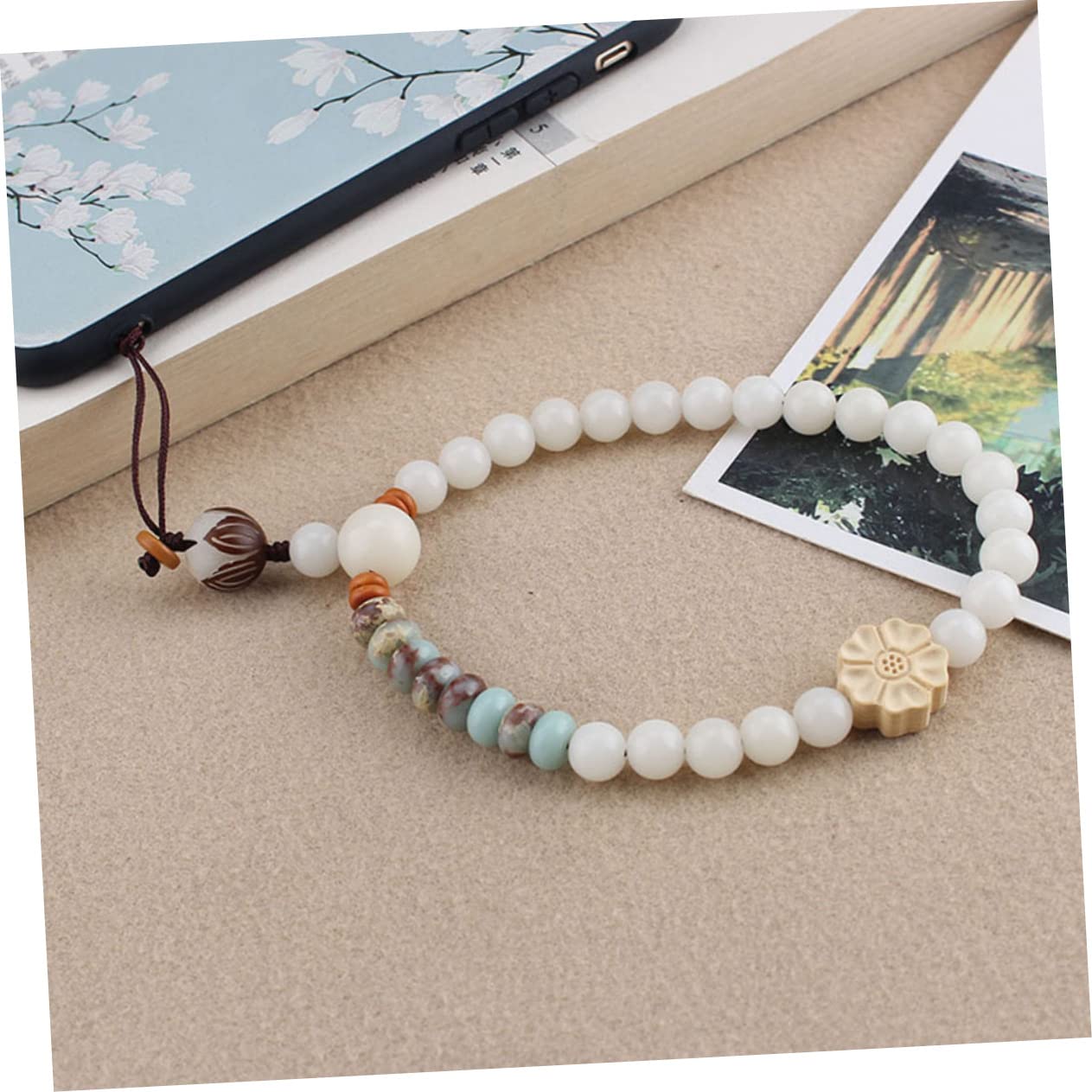 DOITOOL 5 Piezas De Cordón Con Cuentas Para Teléfono Móvil Colgante Decorativo Con Forma De Flor Cuerda Para Colgar La Identificación Accesorios