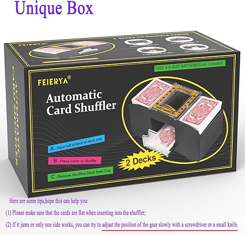 Miniatura 5 de Automatic Card Shuffler 2/1/4/6 Deck,Battery-Operated Electric UNO Poker Shuffler,Playing Card Shuffler for Home Card Game,Travel 1-2 cubiertas