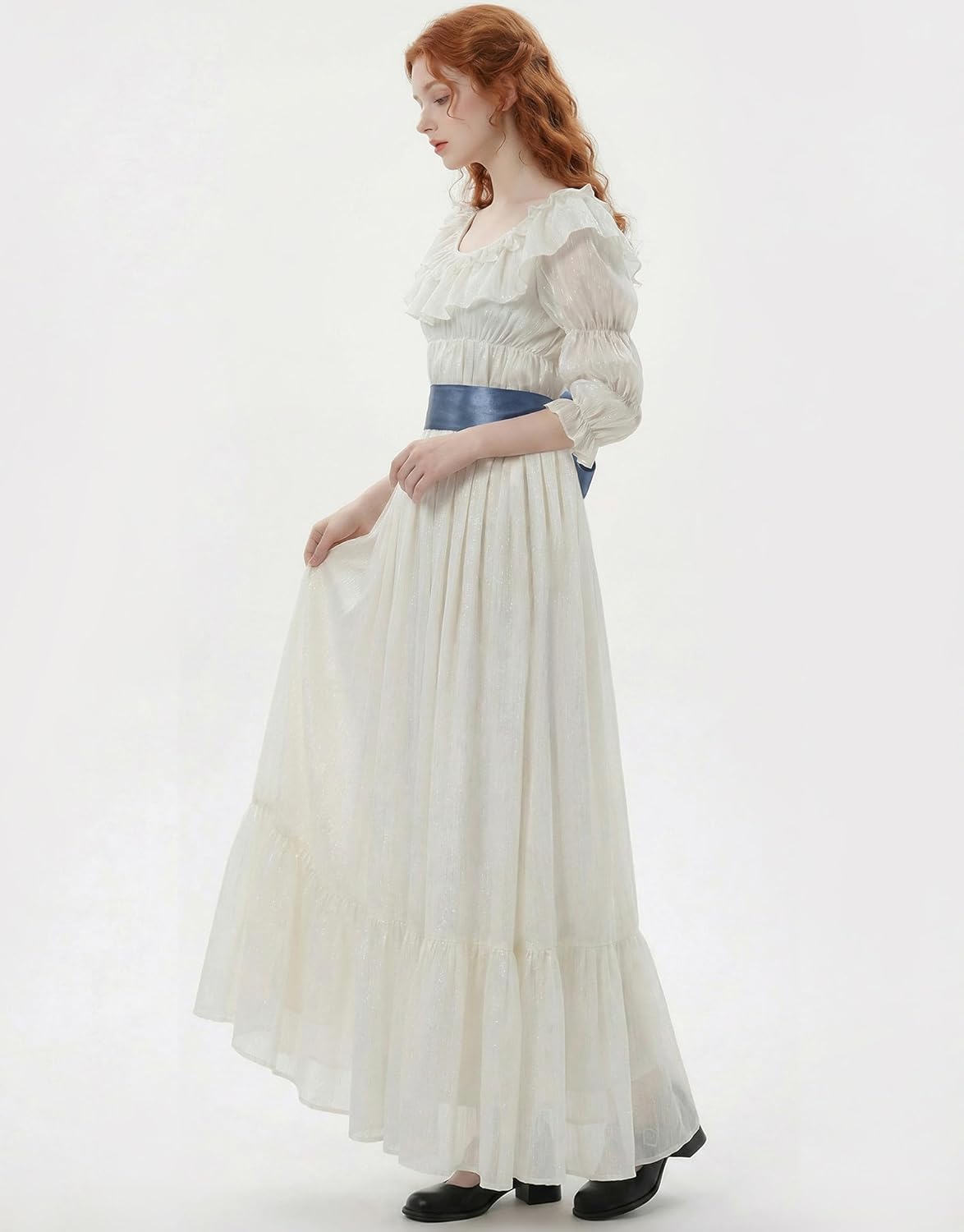 miccostumes Women's Regency Dress Empire Waist Dress Medieval Renaissance Costume Victorian Rococo Dress - Image 2