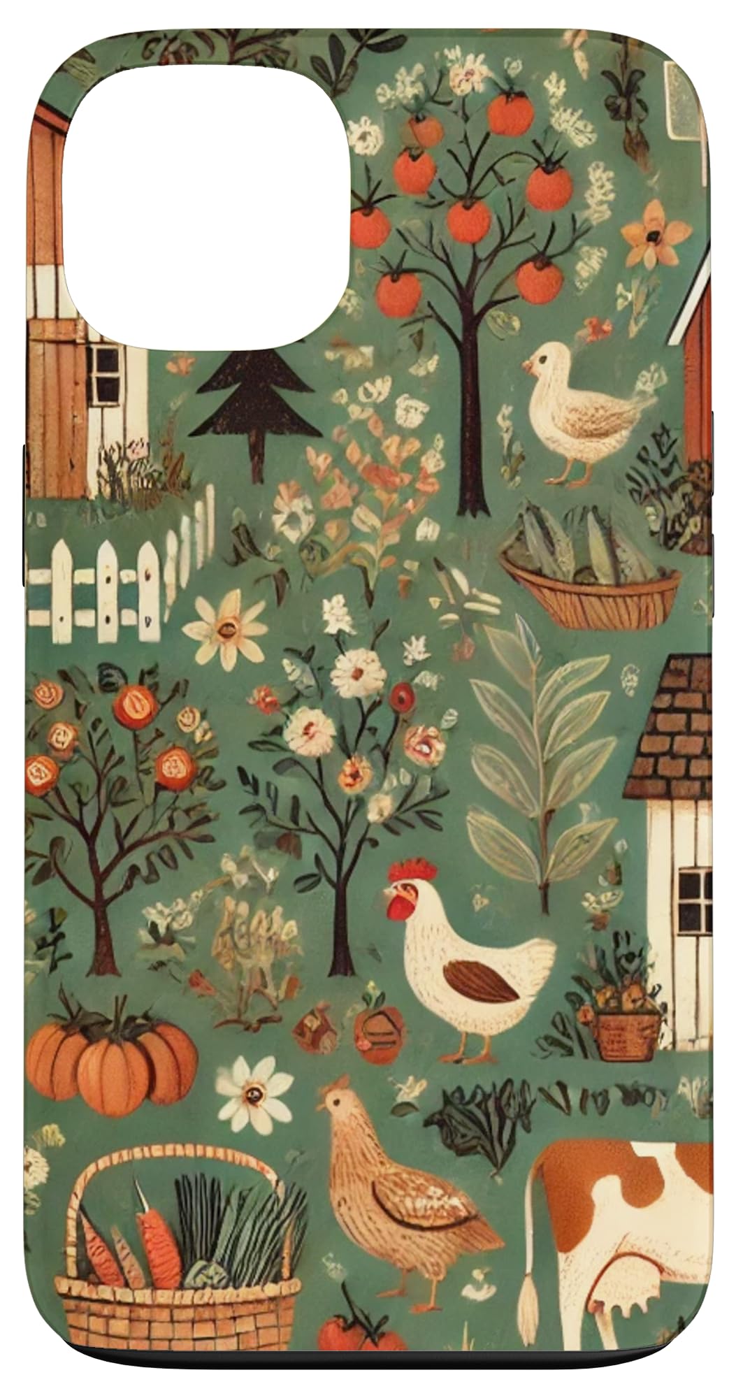 Farmhouse Homestead Farm Animals Chickens Cows & Garden Case for iPhone 13