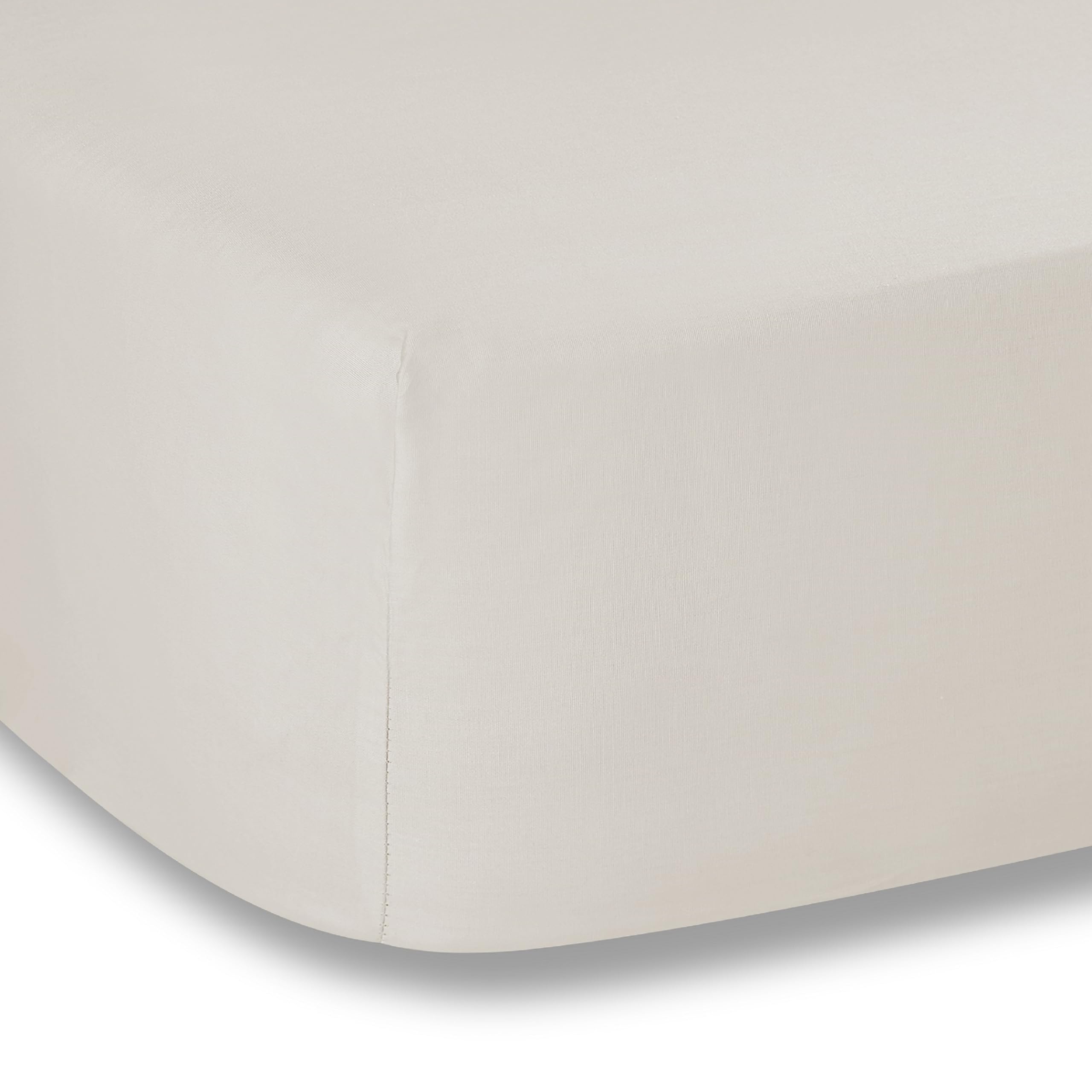 Plain Dyed Neutral Fitted Sheet 180 x 200 + Pillowcase White 50 x 80 (2)