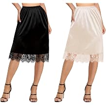 Dressever 2 Pieces Satin Half Slips for Under Dress