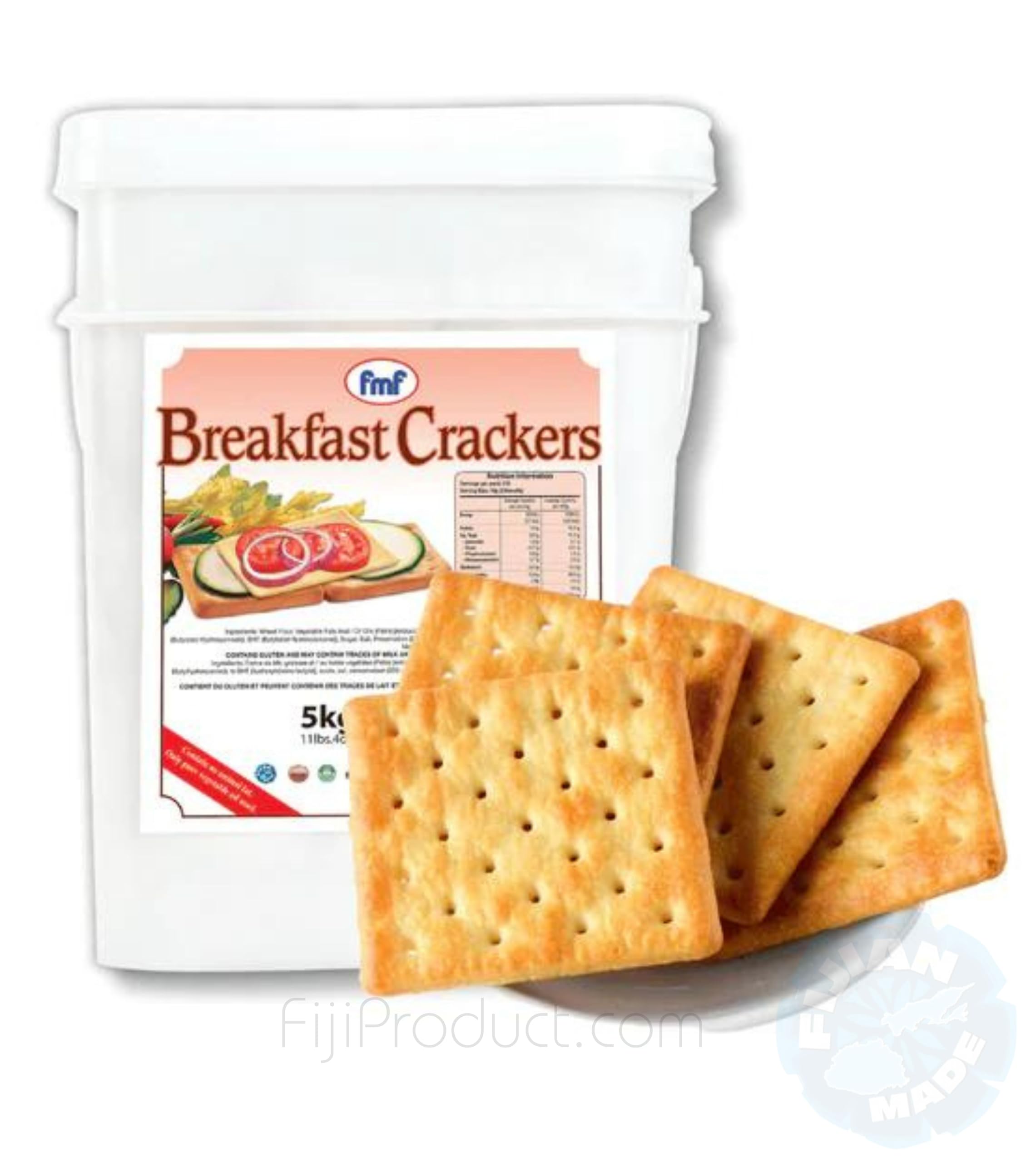 Fiji FMF - Finest Breakfast Crackers, Light & Crunchy Biscuit Snack (Pack Of 1 x 5kg) Delicious Combinations with Tea or Morning Coffee... Imported from FIJI