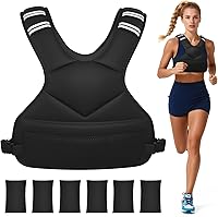 Ragebby Adjustable Weighted Vest Men Women 4-10lb with 6 Removable Iron Sand Weights, Reflective Strips for Running Walking Training