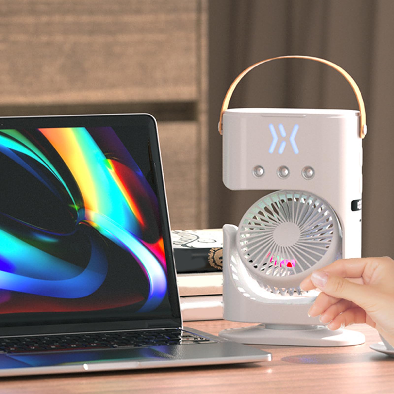Multifuntional Ventilatore Esterno USB Scrivania Umidificazione Ricaricabile Viaggio Ufficio di Raffreddamento Per Soggiorno Ventilatore Portatile