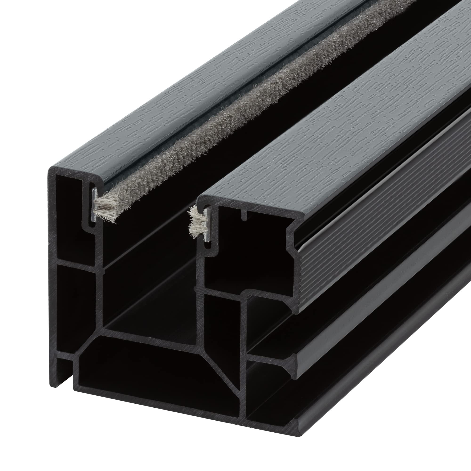 DIWARO. Rollladen Führungsschiene 4047 aus Kunststoff | Basaltgau (ähnlich RAL7012) | für Maxi Rollladenprofile (Farbe Basaltgrau | Profil 4047 | Länge 2000mm)