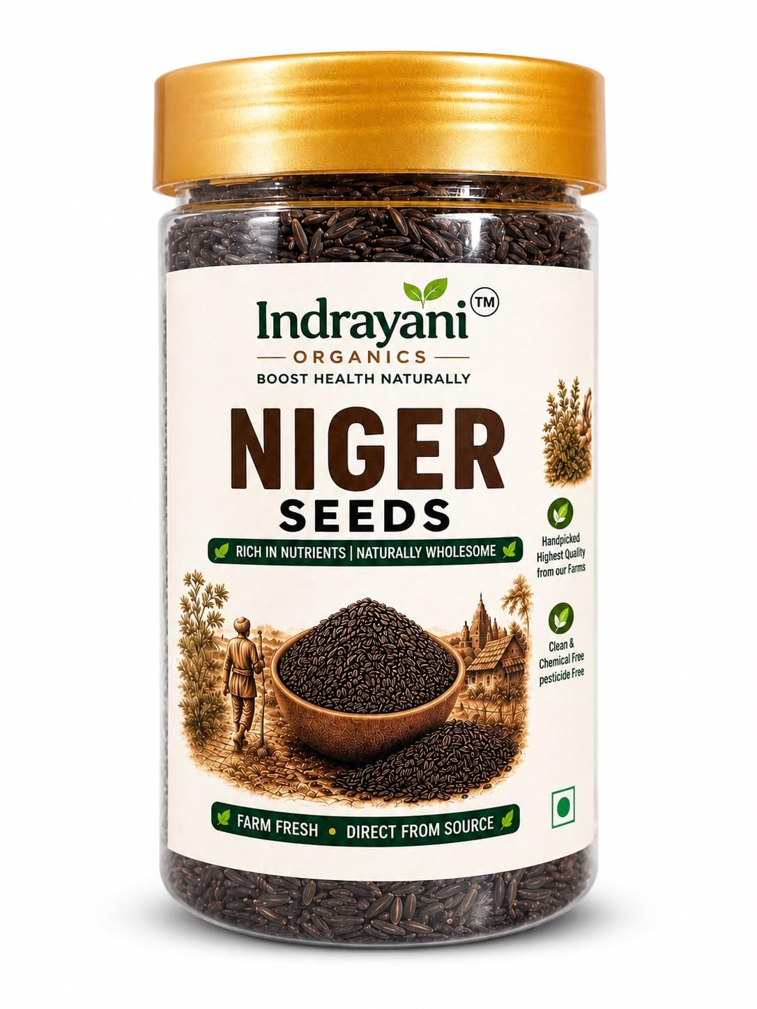 Indrayani Organics Traditional Maharashtra Niger Seeds | Natural Rich in Protein & Fiber (200 Gm)-picture-13