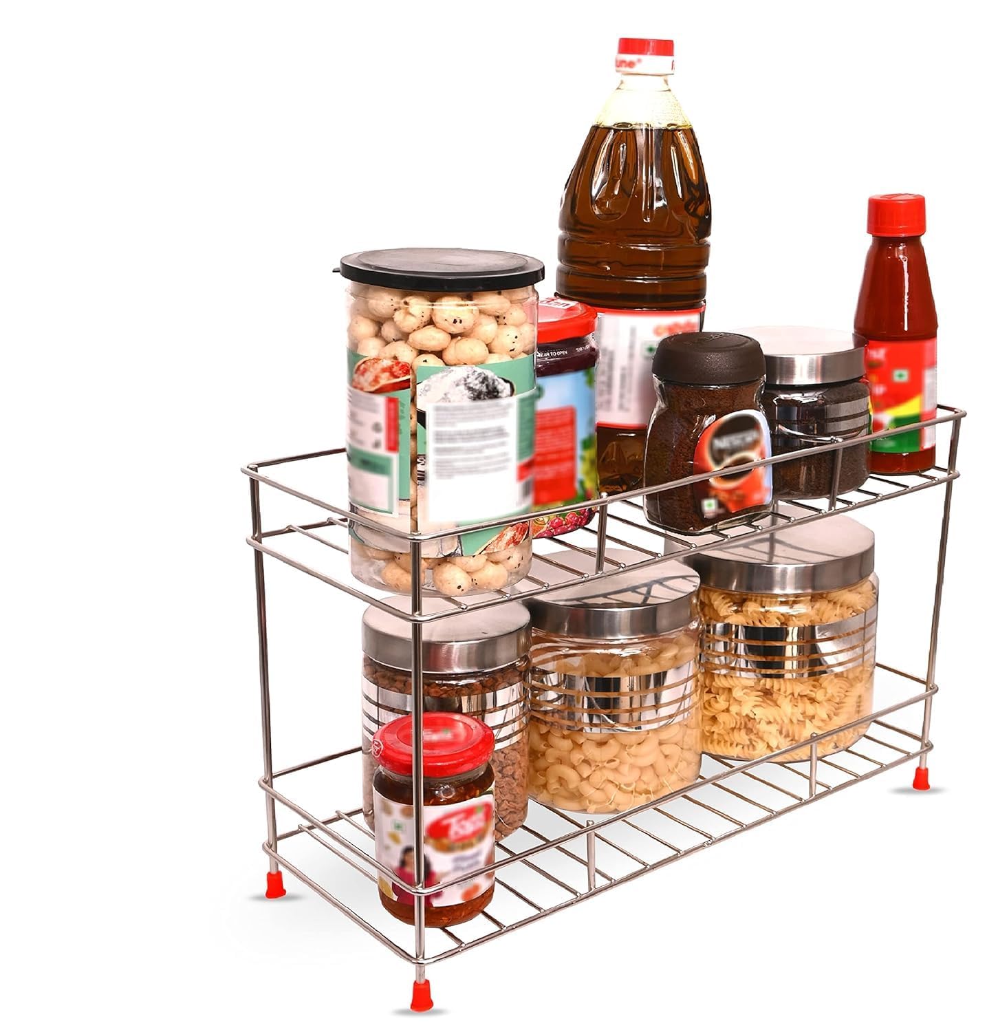 12FOR COLLECTION Kitchen Rack Steel Multipurpose Heavy Stainless Steel Kitchen 2 Layer Spice Rack, Freestanding, Tiered Shelf (B0CVXSF98G) Amazon Price History, Amazon Price Tracker
