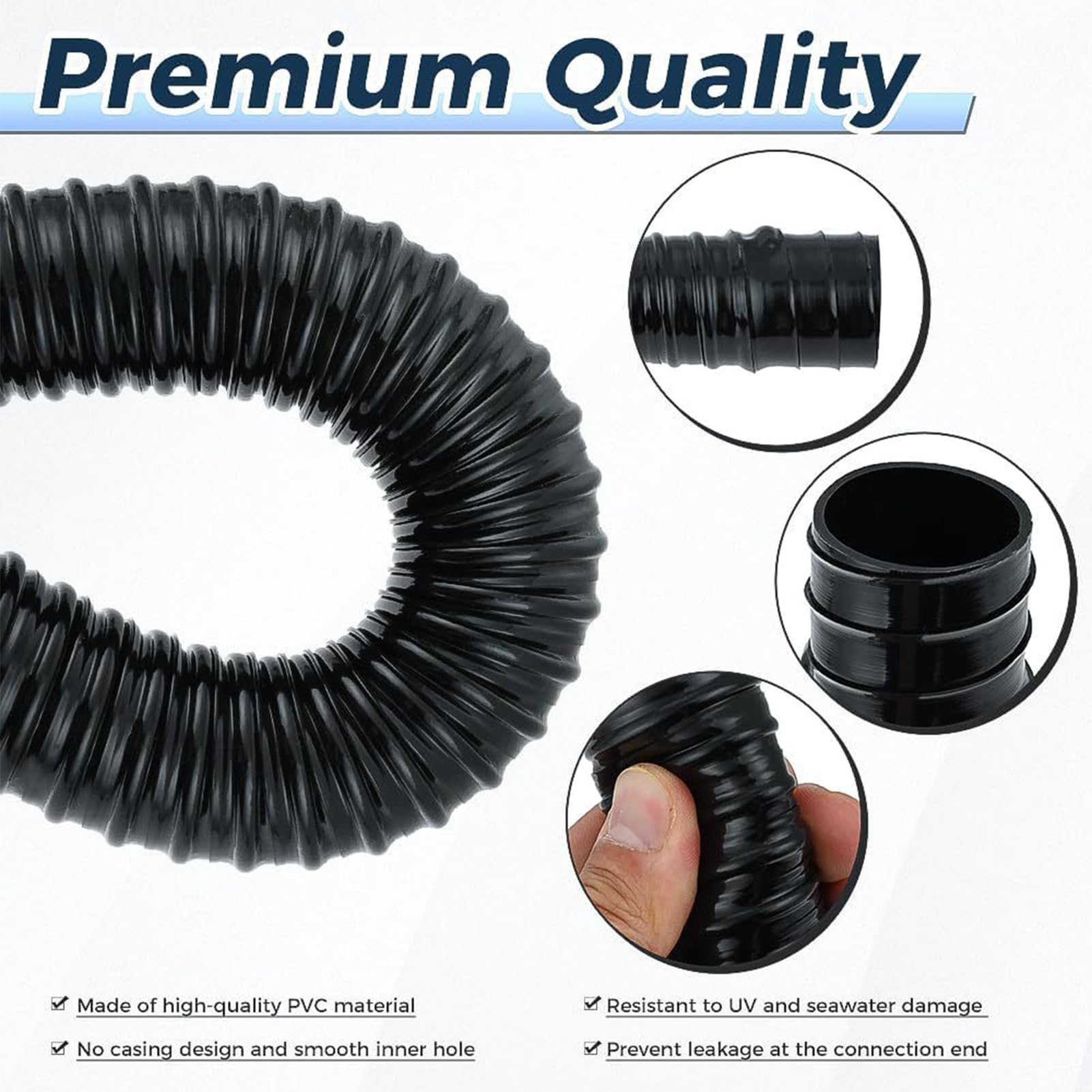 1-1/8 Inch Bilge Hose Bilge Pump Hose Installation Kit - 1-1/8 Inch 6FT PVC Hose With Thru-Hull Fitting Marine Hose Kit - Foto 4