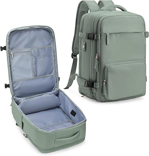 PAUBACK Mochila de transporte, mochila de viaje grande para mujeres y hombres, aprobada por vuelos, mochila de viaje aprobada por aerolíneas, Verde,