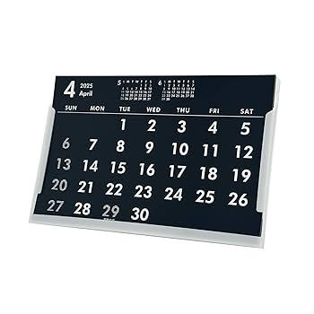 Amazon | 4月始まりポストカードサイズ卓上カレンダー(BLACK) 黒