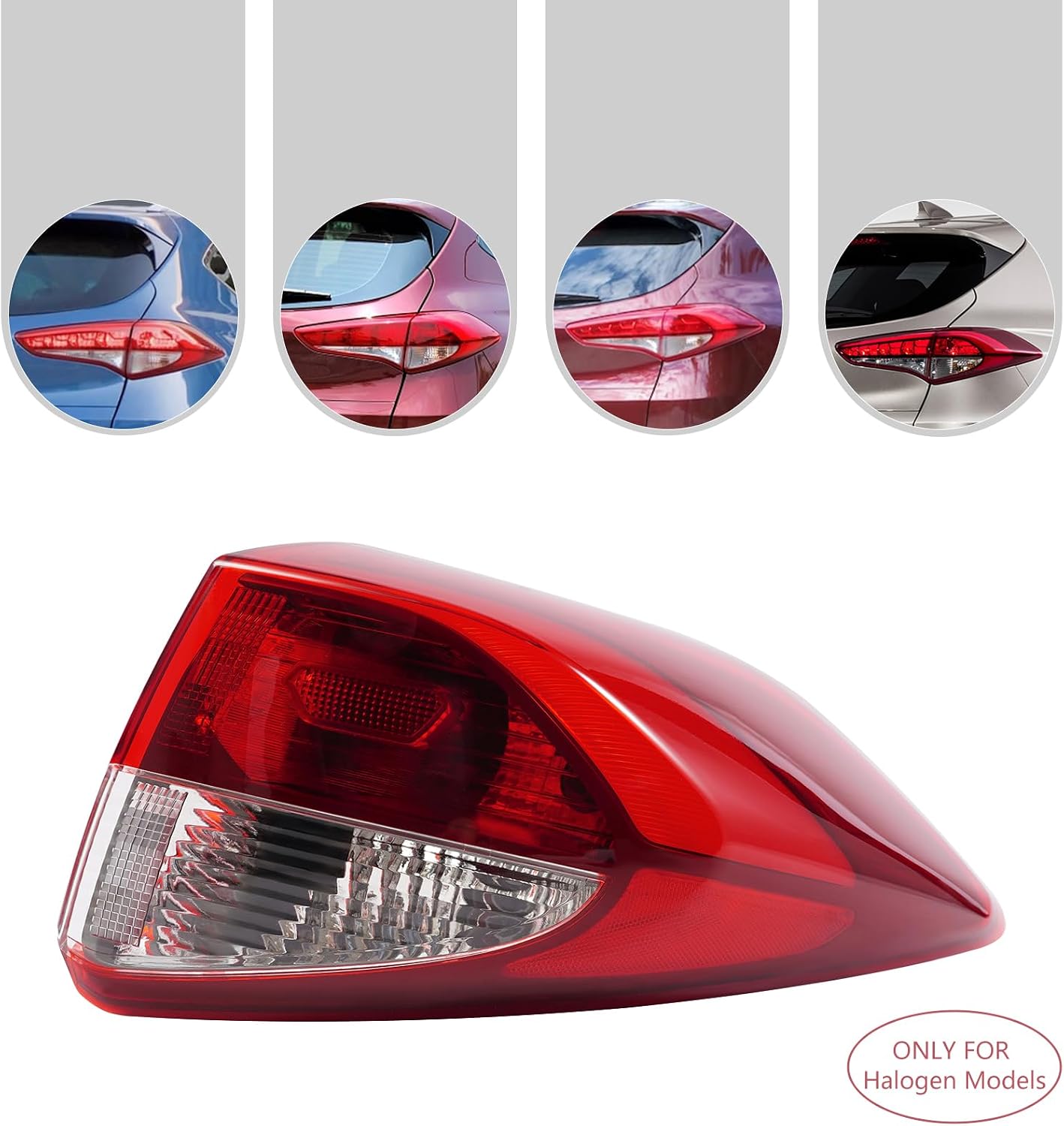LYNICESHOP Tail Light Assembly for 2016 2017 2018 Hyundai Tucson, Halogen Rear Light Brake Lamp Taillight Assembly Replacement 92402D3010 (Passenger Side)