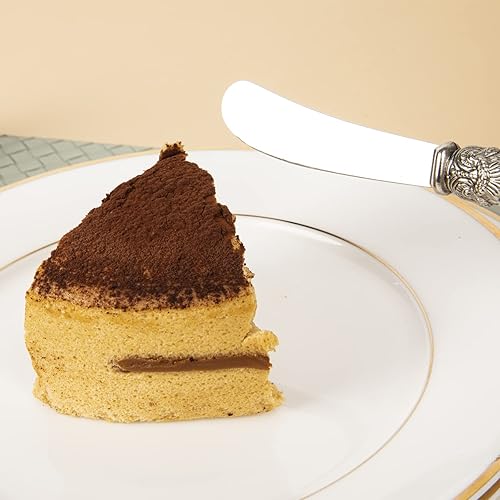 Miniatura 6 de Juego de cuchillos de queso de 4 piezas con caja de regalo, cuchillo de acero inoxidable con mango de perla, adecuado para fiestas y festivales,