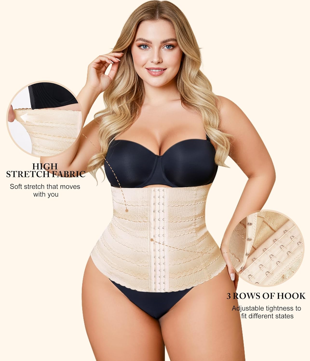 Irisnaya Plus Size Waist Trainer Corset Shapewear - Curve Waist Cincher for Women Faja Body Shaper Tummy Control Girdle - Image 2