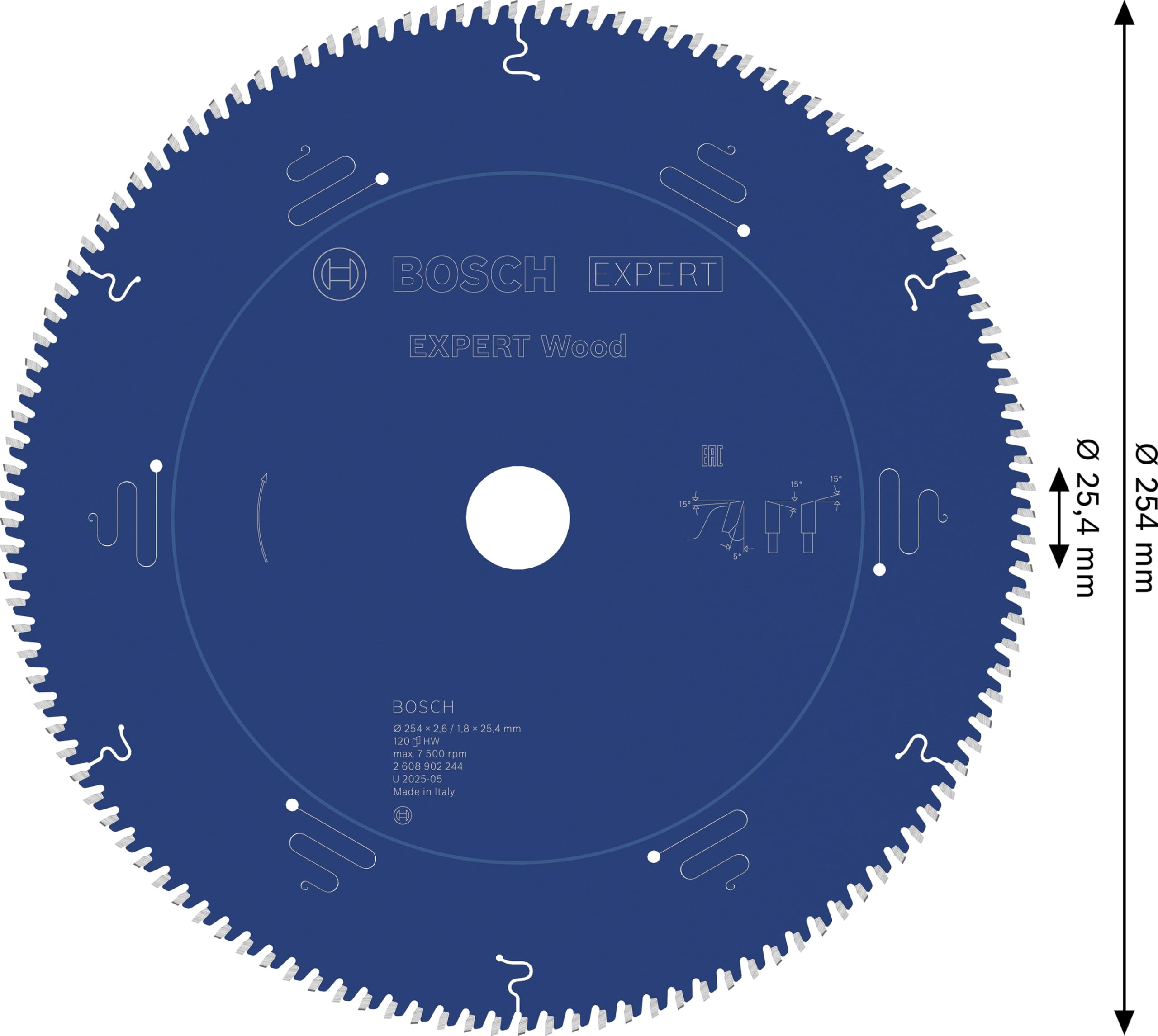 Bosch 1 hoja de sierra circular EXPERT Wood para sierras circulares de mesa (para madera blanda, madera dura, diámetro mm, accesorio profesional, sierra circular de mesa con cable)