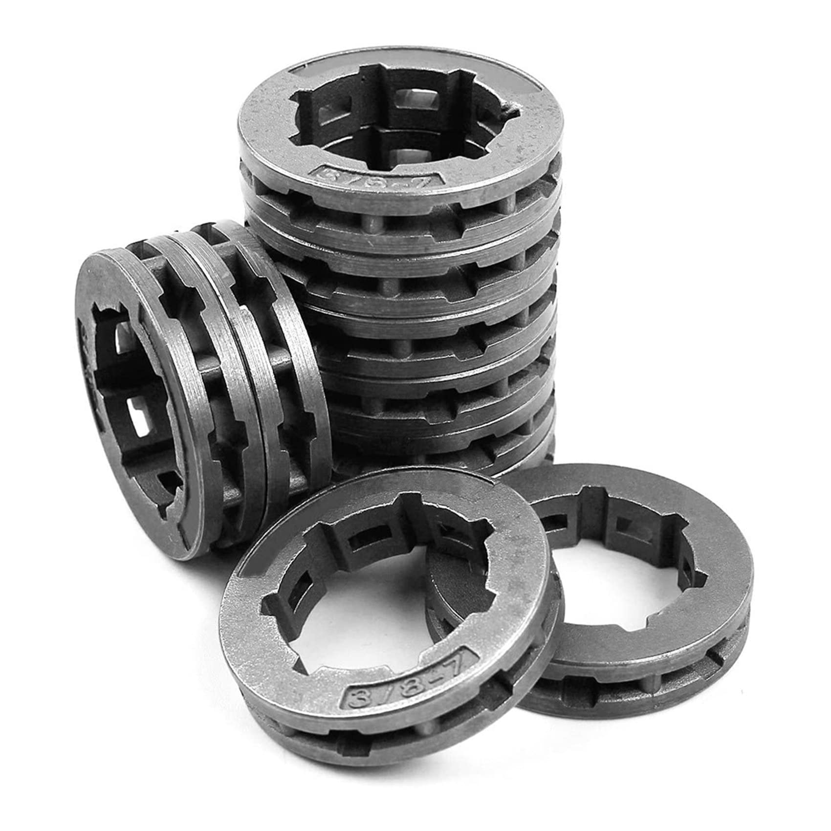 50 Uds. Piñón de Llanta de Transmisión de Cadena de 3/8 Pulgadas 7T 22mm para Motosierra 266 268 272 280 285 288 355 362 372XP 380 385XP