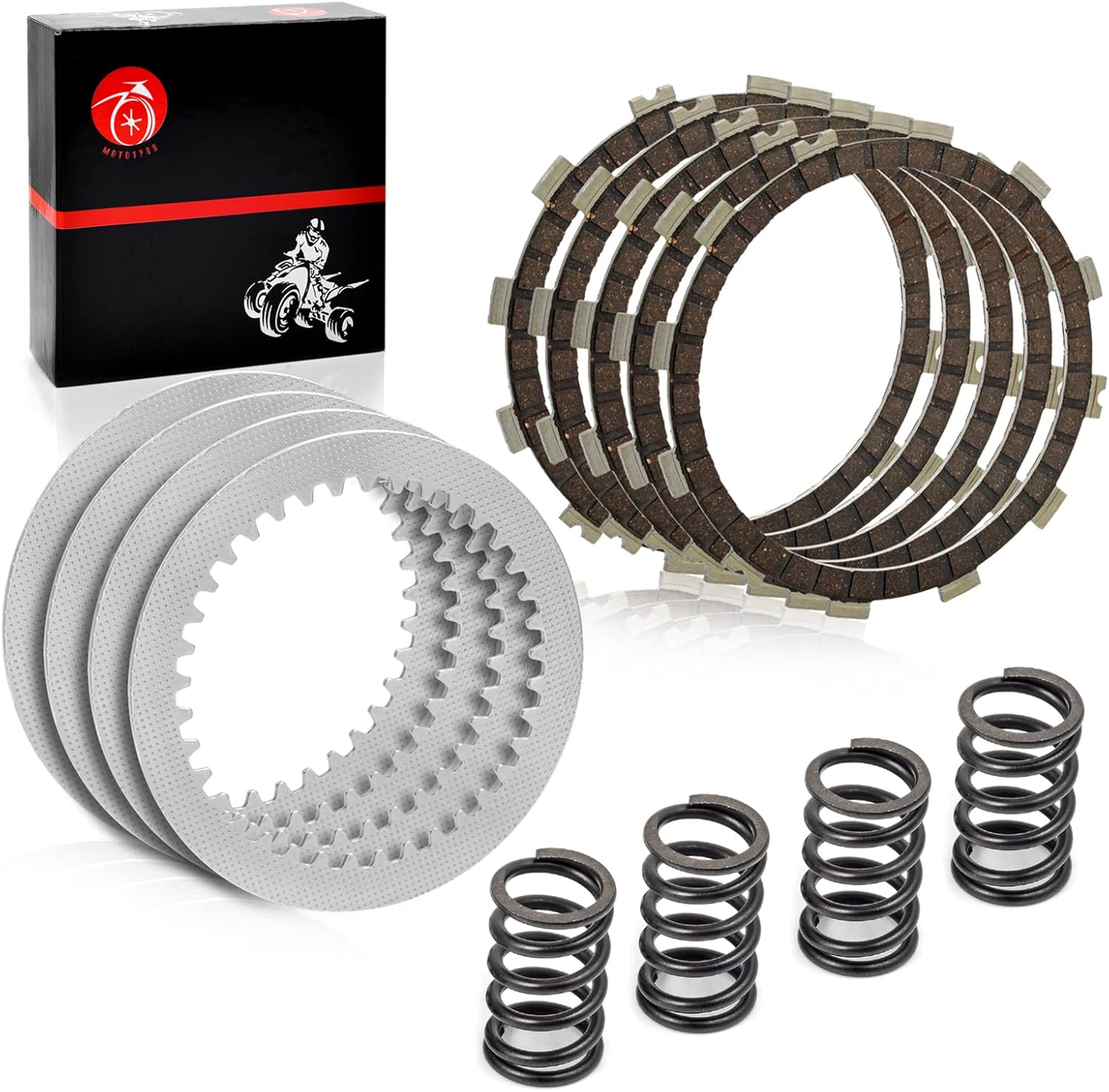 MOTO1988 Clutch Kit Gasket Heavy Duty Springs Compatible with Kawasaki Bayou 300 KLF300 1986-2005 Lakota 300 KEF300 1995-2003