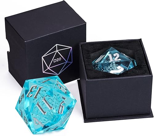 Miniatura 10 de 55mm 20 Sided DND Dice, Giant D20 D&D Polyhedral Dice Large D20 with Die Gift Box for Dungeons and Dragons, RPG Table