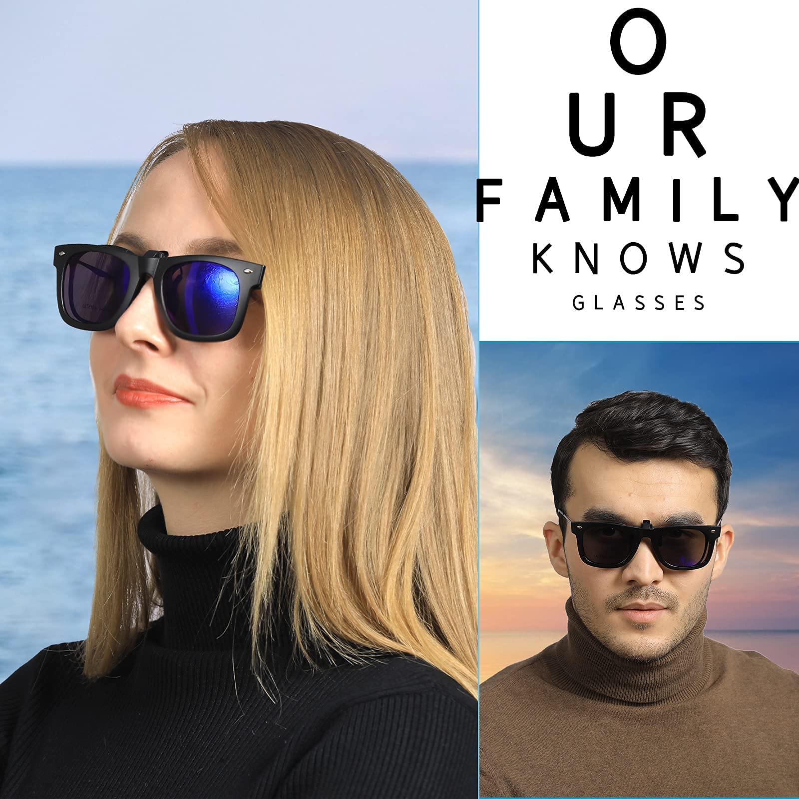 LUFF Polarisation Clip-On Okulary przeciwsłoneczne unisex eleganckie i wygodne Clips Flip Myopic okulary przeciwsłoneczne do aktywności na świeżym powietrzu/jazdy na rowerze