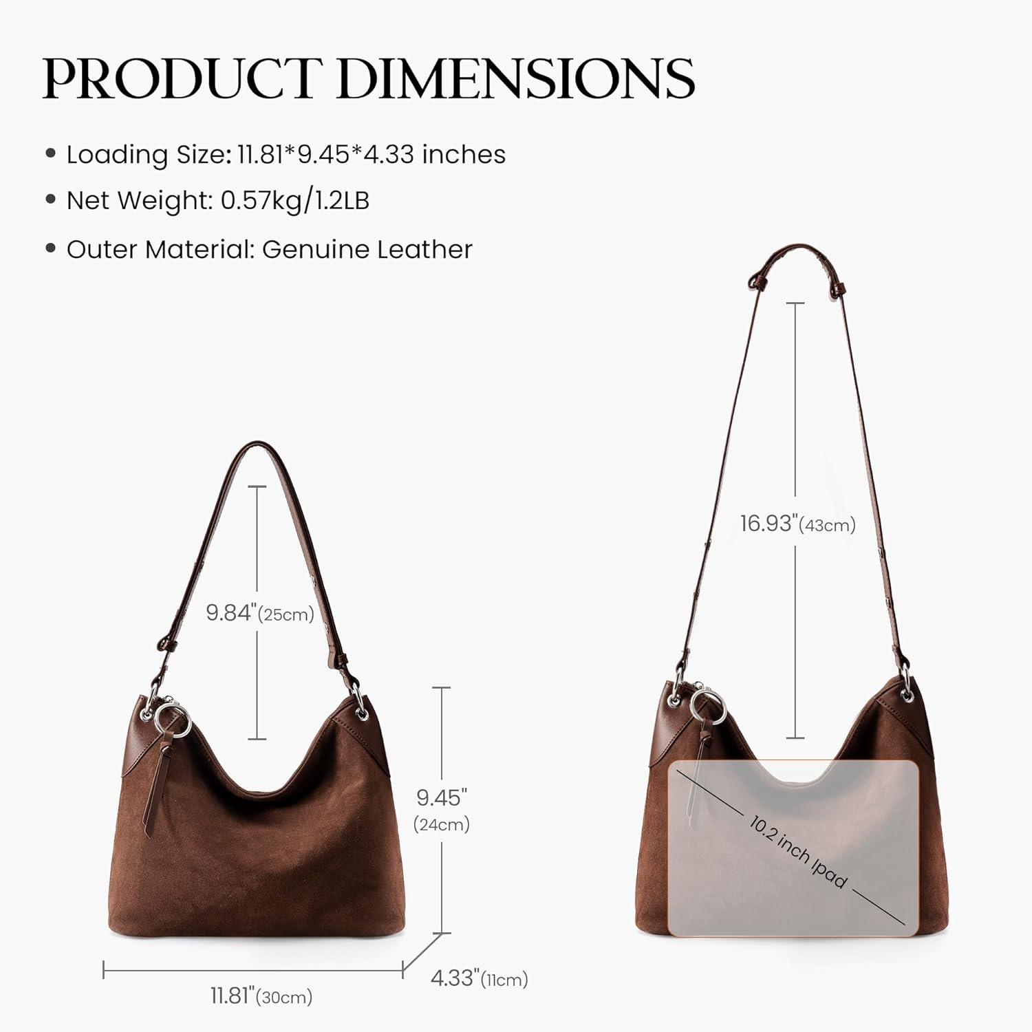 befen Genuine Leather Hobo Bags for Women Trendy Crossbody Purses Soft Real Leather Shoulder hanbags with Adjustable Strap - Image 5