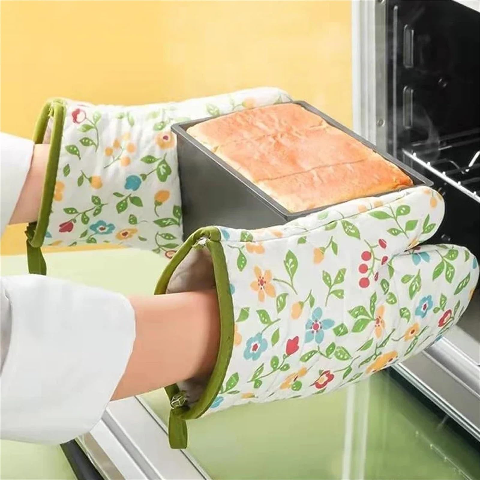 Guanto da forno Cottura isolata Guanti addensati resistenti al calore Terylene antiscivolo antiscottatura Accessori cucina per Cucinare, Grigliare
