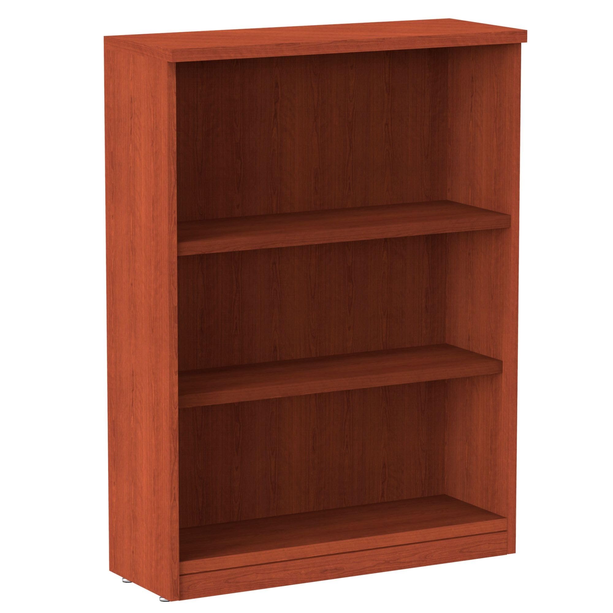 Alera ALEVA634432MC 31.75 in. x 14 in. x 39.38 in. Valencia Series 3-Shelf Bookcase - Medium Cherry
