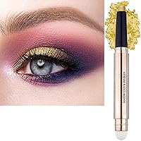 Vista 20 de Barra de sombra de ojos marrón y brocha de maquillaje con esponja, lápiz de sombra de ojos cremoso y brillante de larga duración, resistente al