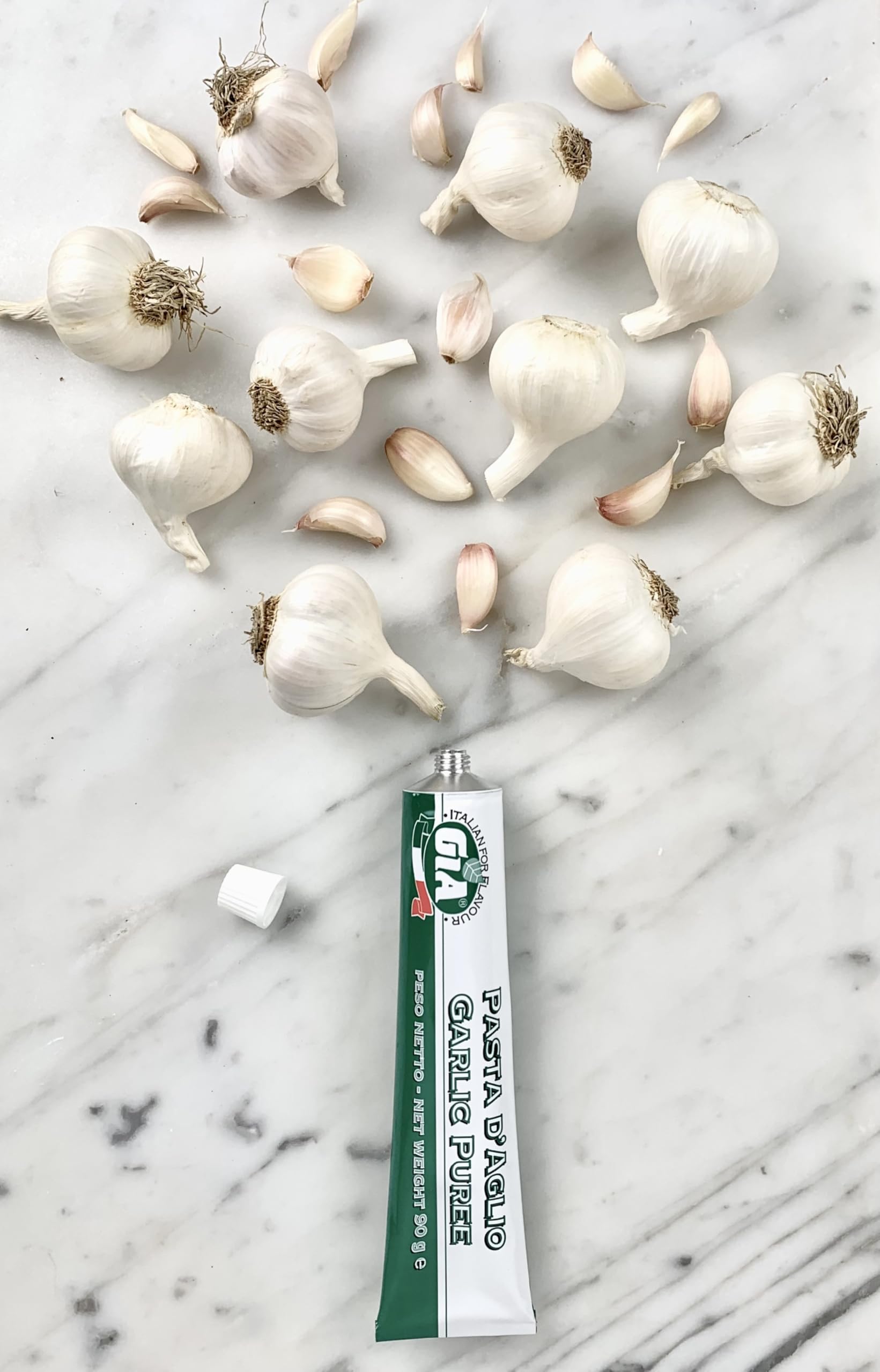 GIA - Tubo Pasta de Ajo Concentrado, Producto Italiano, Crema al Gusto, Listo para usar, 90gr