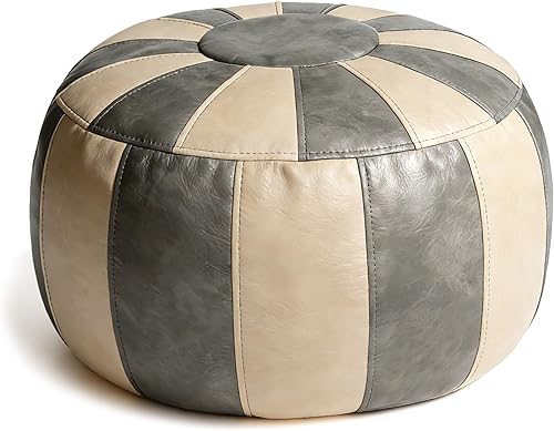 Miniatura 11 de Thgonwid Funda de puf otomano marroquí sin relleno, solución de almacenamiento para reposapiés otomano, silla puf, reposapiés, color negro Negro