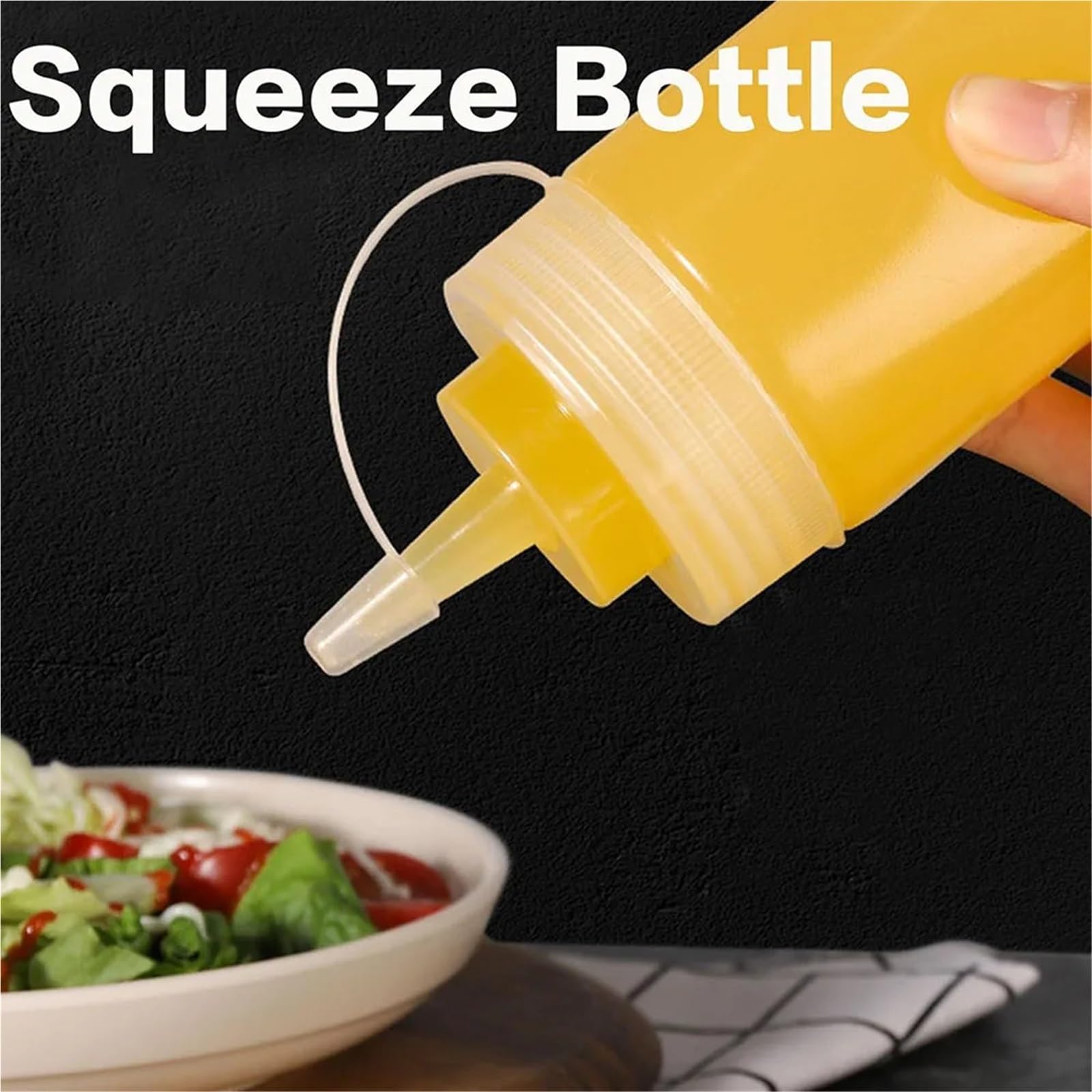 12 bottiglie di plastica da spremere 8 once for ketchup, condimenti, salsa barbecue, grigliate, artigianato, sciroppo per Condimenti