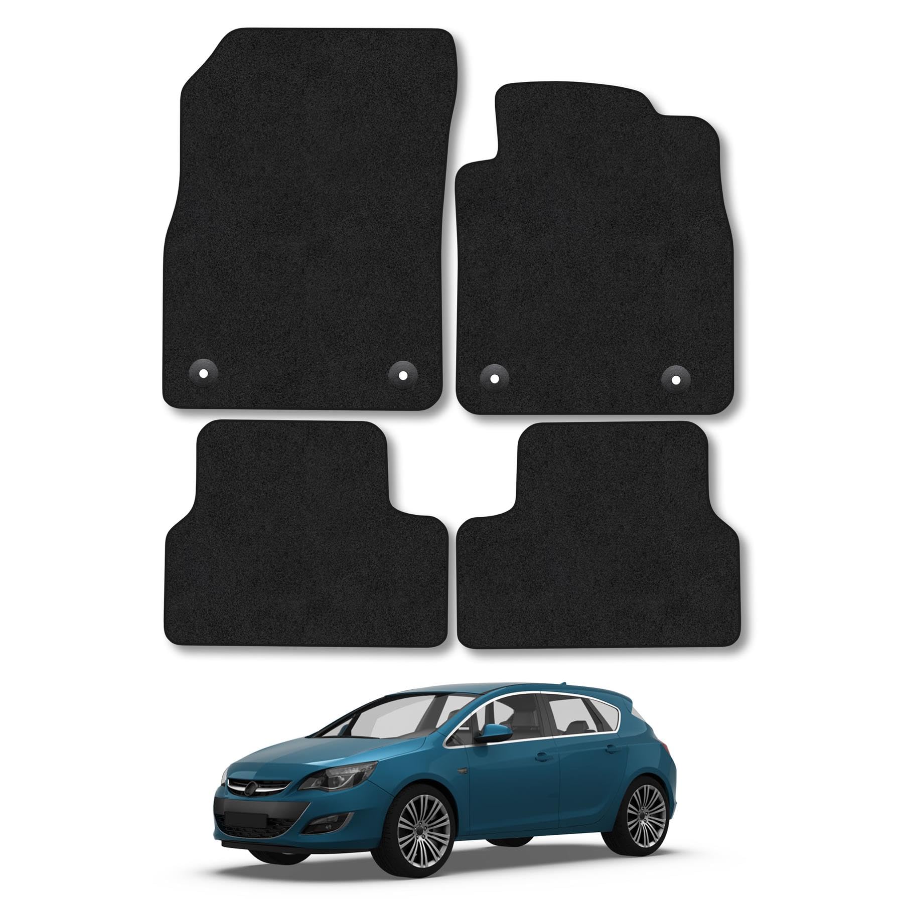 Vauxhall Astra J (2010-2015) [GTC 3 Door Models Only] Car Mats Accessories Tailored Carpet Floor Mats Non Slip Black Trim Full Coverage Compatible Accessory Front Rear Set Anti Slip Granulated Backing